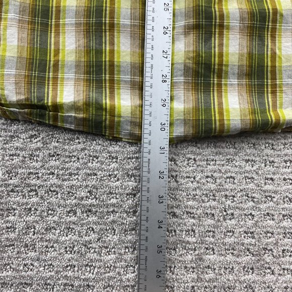 PRANA Shirt Men Extra Large XL Green Plaid Button Up Pearl Snap India Casual - Picture 9 of 9